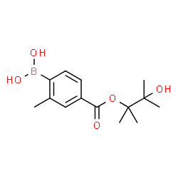 ChemSpider 2D Image | (4-{[(3-Hydroxy-2,3-dimethyl-2-butanyl)oxy]carbonyl}-2-methylphenyl)boronic acid | C14H21BO5