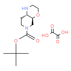 ChemSpider 2D Image | 2-Methyl-2-propanyl (4aS,8aS)-octahydro-6H-pyrido[3,4-b][1,4]oxazine-6-carboxylate ethanedioate (1:1) | C14H24N2O7
