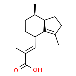 ChemSpider 2D Image | (2E)-3-[(7R,7aR)-3,7-Dimethyl-2,4,5,6,7,7a-hexahydro-1H-inden-4-yl]-2-methylacrylic acid | C15H22O2