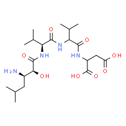 ChemSpider 2D Image | N-[(2S,3R)-3-Amino-2-hydroxy-5-methylhexanoyl]-L-valylvalylaspartic acid | C21H38N4O8