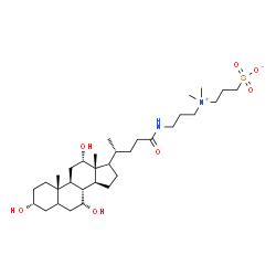 ChemSpider 2D Image | 3-[Dimethyl(3-{[(3alpha,7alpha,12alpha,17xi)-3,7,12-trihydroxy-24-oxocholan-24-yl]amino}propyl)ammonio]-1-propanesulfonate | C32H58N2O7S