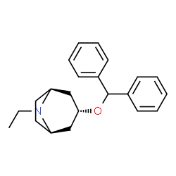 ChemSpider 2D Image | (3-exo)-3-(Diphenylmethoxy)-8-ethyl-8-azabicyclo[3.2.1]octane | C22H27NO