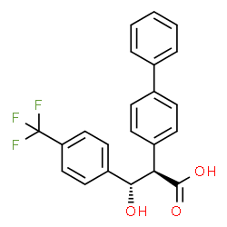 ChemSpider 2D Image | (2R,3S)-2-(4-Biphenylyl)-3-hydroxy-3-[4-(trifluoromethyl)phenyl]propanoic acid | C22H17F3O3