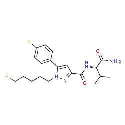ChemSpider 2D Image | N~2~-{[1-(5-Fluoropentyl)-5-(4-fluorophenyl)-1H-pyrazol-3-yl]carbonyl}-L-valinamide | C20H26F2N4O2