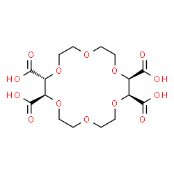 ChemSpider 2D Image | (2R,3R,11R,12S)-1,4,7,10,13,16-Hexaoxacyclooctadecane-2,3,11,12-tetracarboxylic acid | C16H24O14