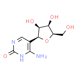 ChemSpider 2D Image | (5S)-5-(6-Amino-2-oxo-1,2-dihydro-5-pyrimidinyl)-2,5-anhydro-D-arabinitol | C9H13N3O5