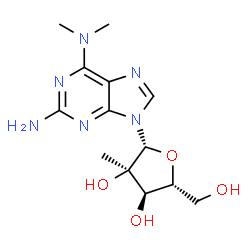 ChemSpider 2D Image | 2-Amino-N,N-dimethyl-2'-C-methyladenosine | C13H20N6O4