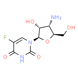 ChemSpider 2D Image | 3'-Amino-3'-deoxy-5-fluorouridine | C9H12FN3O5