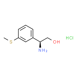 ChemSpider 2D Image | (2S)-2-Amino-2-[3-(methylsulfanyl)phenyl]ethanol hydrochloride (1:1) | C9H14ClNOS