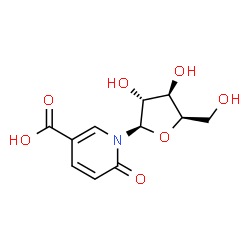 ChemSpider 2D Image | 6-Oxo-1-(beta-D-xylofuranosyl)-1,6-dihydro-3-pyridinecarboxylic acid | C11H13NO7