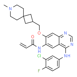 ChemSpider 2D Image | N-{4-[(3-Chloro-4-fluorophenyl)amino]-7-[(7-methyl-7-azaspiro[3.5]non-2-yl)methoxy]-6-quinazolinyl}acrylamide | C27H29ClFN5O2