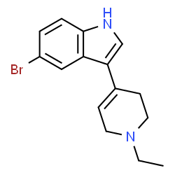 ChemSpider 2D Image | 5-Bromo-3-(1-ethyl-1,2,3,6-tetrahydro-4-pyridinyl)-1H-indole | C15H17BrN2