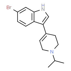 ChemSpider 2D Image | 6-Bromo-3-(1-isopropyl-1,2,3,6-tetrahydro-4-pyridinyl)-1H-indole | C16H19BrN2