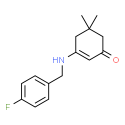 ChemSpider 2D Image | Cyclohex-2-enone, 3-(4-fluorobenzylamino)-5,5-dimethyl- | C15H18FNO