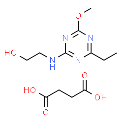 ChemSpider 2D Image | Succinic acid - 2-[(4-ethyl-6-methoxy-1,3,5-triazin-2-yl)amino]ethanol (1:1) | C12H20N4O6