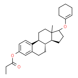 ChemSpider 2D Image | (13xi)-17-(1-Cyclohexen-1-yloxy)estra-1(10),2,4-trien-3-yl propionate | C27H36O3