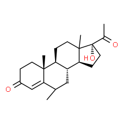 ChemSpider 2D Image | (13xi)-17-Hydroxy-6-methylpregn-4-ene-3,20-dione | C22H32O3
