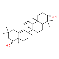 ChemSpider 2D Image | (3beta,5xi,14xi,22beta)-Oleana-11,13(18)-diene-3,22-diol | C30H48O2