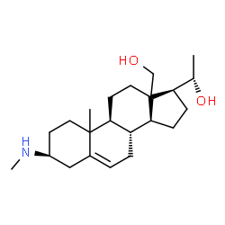 ChemSpider 2D Image | (3beta,10xi,13xi,20S)-3-(Methylamino)pregn-5-ene-18,20-diol | C22H37NO2