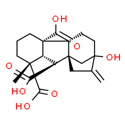 ChemSpider 2D Image | (1alpha,4aalpha,4bbeta,10beta)-7-Hydroxy-1-methyl-8-methylenegibbane-1,4a,10-tricarboxylic acid | C20H26O7