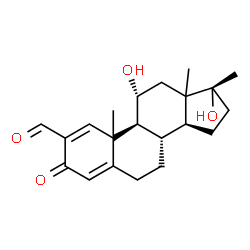 ChemSpider 2D Image | (10xi,11alpha,13xi,17alpha)-11,17-Dihydroxy-17-methyl-3-oxoandrosta-1,4-diene-2-carbaldehyde | C21H28O4