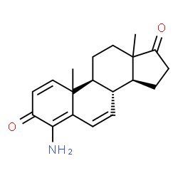 ChemSpider 2D Image | (10xi,13xi)-4-Aminoandrosta-1,4,6-triene-3,17-dione | C19H23NO2