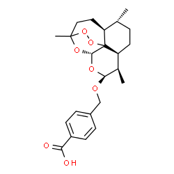 ChemSpider 2D Image | 4-({[(4S,5R,8S,9R,10S,12R)-1,5,9-Trimethyl-11,14,15,16-tetraoxatetracyclo[10.3.1.0~4,13~.0~8,13~]hexadec-10-yl]oxy}methyl)benzoic acid | C23H30O7