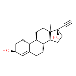 ChemSpider 2D Image | (3beta,13xi,17alpha)-19-Norpregn-4-en-20-yne-3,17-diol | C20H28O2