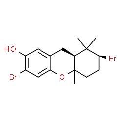 ChemSpider 2D Image | (2S,9aS)-2,6-Dibromo-1,1,4a-trimethyl-2,3,4,4a,9,9a-hexahydro-1H-xanthen-7-ol | C16H20Br2O2