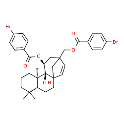 ChemSpider 2D Image | (11beta)-9-Hydroxybeyer-15-ene-11,17-diyl bis(4-bromobenzoate) | C34H38Br2O5
