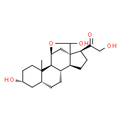 ChemSpider 2D Image | (3alpha,5beta,10xi,11beta)-3,18,21-Trihydroxy-11,18-epoxypregnan-20-one | C21H32O5
