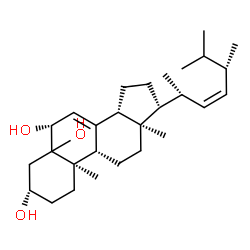 ChemSpider 2D Image | (3beta,6beta,22Z,24S)-Ergosta-7,22-diene-3,5,6-triol | C28H46O3