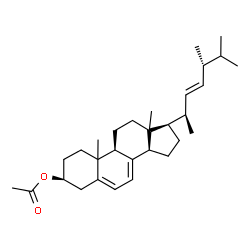 ChemSpider 2D Image | (3beta,10xi,13xi,22E)-Ergosta-5,7,22-trien-3-yl acetate | C30H46O2