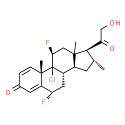 ChemSpider 2D Image | (6alpha,9xi,11beta,13xi,16alpha)-9-Chloro-6,11-difluoro-21-hydroxy-16-methylpregna-1,4-diene-3,20-dione | C22H27ClF2O3