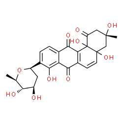 ChemSpider 2D Image | (1R)-1,5-Anhydro-2,6-dideoxy-1-[(3R)-3,4a,8,12b-tetrahydroxy-3-methyl-1,7,12-trioxo-1,2,3,4,4a,7,12,12b-octahydro-9-tetraphenyl]-D-arabino-hexitol | C25H26O10