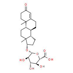 ChemSpider 2D Image | (10xi,13xi,17beta)-3-Oxoandrost-4-en-17-yl beta-D-glucopyranosiduronic acid | C25H36O8