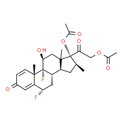 ChemSpider 2D Image | (6alpha,11beta,13xi,16beta)-6,9-Difluoro-11-hydroxy-16-methyl-3,20-dioxopregna-1,4-diene-17,21-diyl diacetate | C26H32F2O7