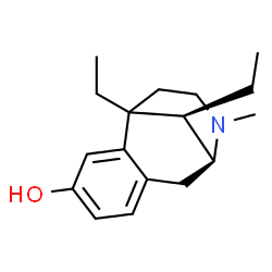 ChemSpider 2D Image | (9S,13R)-1,13-Diethyl-10-methyl-10-azatricyclo[7.3.1.0~2,7~]trideca-2,4,6-trien-4-ol | C17H25NO