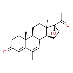 ChemSpider 2D Image | (13xi)-17-Hydroxy-6-methylpregna-4,6-diene-3,20-dione | C22H30O3