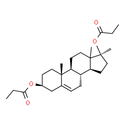 ChemSpider 2D Image | (3beta,13xi,17beta)-17-Methylandrost-5-ene-3,17-diyl dipropanoate | C26H40O4