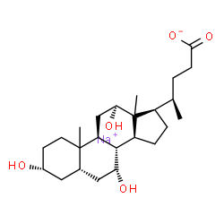 ChemSpider 2D Image | Sodium (3alpha,5beta,7alpha,10xi,12beta,13xi)-3,7,12-trihydroxycholan-24-oate | C24H39NaO5