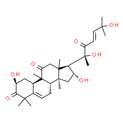 ChemSpider 2D Image | (2S,4R,13xi,16alpha,23E)-2,16,20,25-Tetrahydroxy-9,10,14-trimethyl-4,9-cyclo-9,10-secocholesta-5,23-diene-1,11,22-trione | C30H44O7