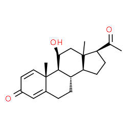 ChemSpider 2D Image | (11beta,13xi)-11-Hydroxypregna-1,4-diene-3,20-dione | C21H28O3
