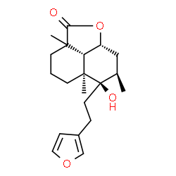 ChemSpider 2D Image | (5aS,6R,7R,8aR,8bR)-6-[2-(3-Furyl)ethyl]-6-hydroxy-2a,5a,7-trimethyldecahydro-2H-naphtho[1,8-bc]furan-2-one | C20H28O4