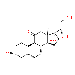 ChemSpider 2D Image | (3alpha,5beta,10xi,13xi,20S)-3,17,20,21-Tetrahydroxypregnan-11-one | C21H34O5