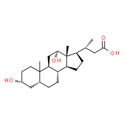 ChemSpider 2D Image | (3R)-3-[(3R,5R,8R,9S,12S,13R,14S,17R)-3,12-Dihydroxy-10,13-dimethylhexadecahydro-1H-cyclopenta[a]phenanthren-17-yl]butanoic acid (non-preferred name) | C23H38O4