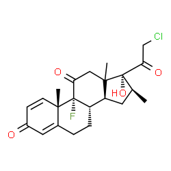 ChemSpider 2D Image | (13xi,16beta)-21-Chloro-9-fluoro-17-hydroxy-16-methylpregna-1,4-diene-3,11,20-trione | C22H26ClFO4