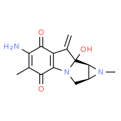 ChemSpider 2D Image | (1aS,8bS)-6-Amino-8a-hydroxy-1,5-dimethyl-8-methylene-1,1a,2,8,8a,8b-hexahydroazireno[2',3':3,4]pyrrolo[1,2-a]indole-4,7-dione | C14H15N3O3