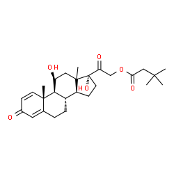 ChemSpider 2D Image | (11beta,13xi)-11,17-Dihydroxy-3,20-dioxopregna-1,4-dien-21-yl 3,3-dimethylbutanoate | C27H38O6