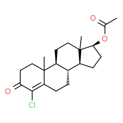 ChemSpider 2D Image | (10xi,13xi,17beta)-4-Chloro-3-oxoandrost-4-en-17-yl acetate | C21H29ClO3